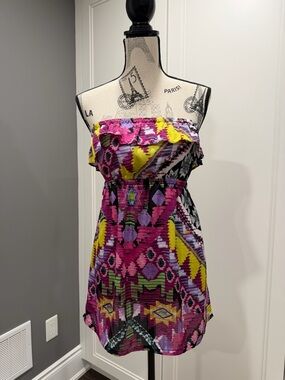 Forever 21 Multicolor Aztec Print Strapless Dress